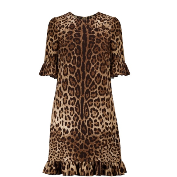 DOLCE&GABBANA Leopard-print cady minidress - Picture 1 of 9